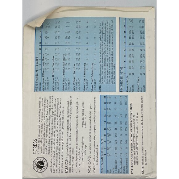 Vintage Sewing Step by Step Pattern Misses T-Dress Size 12-16 Uncut & Factory Fo - Picture 2 of 2